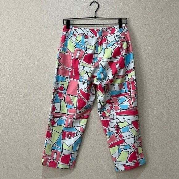 Talbots Colorful Geometric Cropped Pants Size 6 - Picture 3 of 12